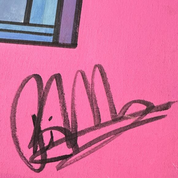 Original Abstract Street Art Graffiti Style Framed Painting Canvas Wooden Frame - Picture 6 of 8